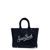 Borsa a mano SAINT BARTH VANITY MINI VELVET - Paillettes Nero 01395I